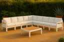 Nizuc - Outdoor Patio 9 Piece Modular Sectional With White Frame - Meridian Furniture - Stationary Sectionals- Elite Enclave Home