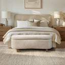 Bailey - Boucle Flip Top Storage Bench - Taupe - INK+IVY - Storage Benches - Elite Enclave Home