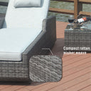 78" x 29" x 35" Indoor Outdoor Chaise Lounge With Beige Cushion (Set of 2) - Brown