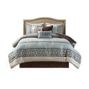 Princeton - Queen Piece Comforter (Set of 7) - Blue