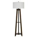 Tripod Floor Lamp With White Rectangular Shade - Brown - HomeRoots - Floor Lamps - Elite Enclave Home