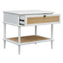 Coast - Rattan Side Table - White / Woodtone - Uttermost - Side Tables- Elite Enclave Home