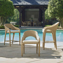 Kavali - Outdoor Wicker Barstool - Woodtone