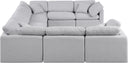 Indulge - Linen 8 Piece Modular Sectional - Meridian Furniture - Stationary Sectionals - Elite Enclave Home
