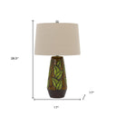 Ceramic Cylinder Table Lamp With Tan Empire Shade - Brown - HomeRoots - Table Lamps - Elite Enclave Home