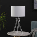 LED Acrylic Tripod Table Lamp With White Shade - Silver