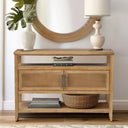 Naomi - 2 Door Storage Console Table - Honey - Martha Stewart - Console Tables - Elite Enclave Home