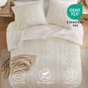 Riordan - King/California King Cable Knit Comforter Set - Ivory - Madison Park - Comforters & Sets - Elite Enclave Home