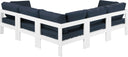 Nizuc - Outdoor Patio 5 Piece Modular Sectional With White Frame - Meridian Furniture - Stationary Sectionals- Elite Enclave Home