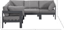 Nizuc - Outdoor Patio 5 Piece Modular Sectional With Gray Frame - Meridian Furniture - Stationary Sectionals- Elite Enclave Home