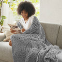 Chunky Double Knit - Handmade Throw - Gray - Madison Park - Throws - Elite Enclave Home
