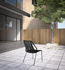 22" Metal Outdoor Dining Chair (Set of 2) - Black