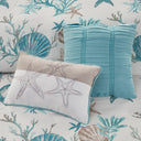 Pebble Beach - 6 Piece Cotton Sateen Duvet Cover Set - Aqua