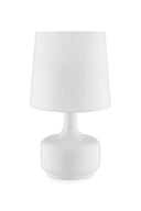 17" Metal Bedside Table Lamp With Shade - White