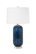 Crystal Table Lamp With White Drum Shade (Set of 2) - Blue