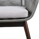 Solid Wood Outdoor Dining Chair With Gray Cushion - Gray