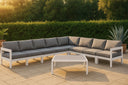 Nizuc - Outdoor Patio 8 Piece Modular Sectional With White Frame - Meridian Furniture - Stationary Sectionals- Elite Enclave Home