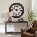 Uttermost Ronan Wall Clock – dark rustic bronze frame with rust gray accents 
