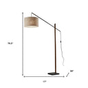 Swing Arm Floor Lamp With Beige Solid Color Drum Shade - Black / Beige - HomeRoots - Floor Lamps - Elite Enclave Home