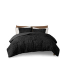 Blair - Ruched Fur Down Alternative Comforter Set - Black