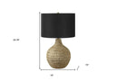 Geometric Table Lamp With Black Drum Shade - Brown - HomeRoots - Table Lamps - Elite Enclave Home