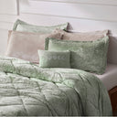 Felicia - Velvet Twin Comforter Set With Throw Pillow - Green