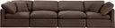 Indulge - Velvet 4 Seat Modular Sofa - Meridian Furniture - Stationary Sectionals - Elite Enclave Home