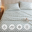 Cozy Cotton Flannel - Full Printed Sheet Set - Ikat Tree - True North by Sleep Philosophy - Bedding Sets - Elite Enclave Home