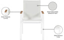 Nizuc - Outdoor Patio Dining Arm Chair With White Frame And Natural Arms (Set of 2)