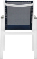 Nizuc - Outdoor Patio Dining Arm Chair With White Frame And Gray Arms (Set of 2)
