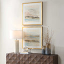 So Golden - Abstract Landscape Prints (Set of 2) - Black / Blue / Brass / Gold / Gray / Pink / White - Uttermost - Framed Print Sets - Elite Enclave Home