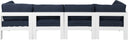 Nizuc - Outdoor Patio 4 Seat Modular Sofa With White Frame - Meridian Furniture - Stationary Sectionals- Elite Enclave Home