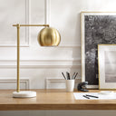 22" Iron Desk Table Lamp With Brass Dome Shade - Brass