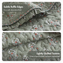 Linwood - King/California King 3 Piece Ruffle Printed Quilt Set - Sage Green - Madison Park - Quilts & Shams - Elite Enclave Home