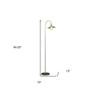 Arched Floor Lamp With Gold Metal Cage Shade - Gold - HomeRoots - Floor Lamps - Elite Enclave Home