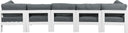 Nizuc - Outdoor Patio 5 Seat Modular Sofa With White Frame