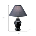 10" x 10" x13" Ceramic Bedside Table Lamp With Black Shade - Black