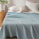 Waffle Weave - King Cotton Blanket - Aqua