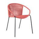 25" Metal Outdoor Dining Chair (Set of 2) - Red