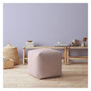 Cotton Abstract Pouf Cover - Pink