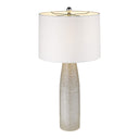 Ceramic Table Lamp With White Drum Shade - Light Gray