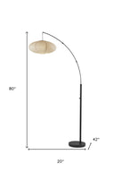 Arc Floor Lamp With Beige Solid Color Globe Shade - Black - HomeRoots - Floor Lamps - Elite Enclave Home