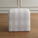 Joie - Porcelain Plaid Ottoman - White