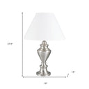 Metal Urn Table Lamp With White Classic Empire Shade - Nickel