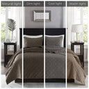 Harper - King Reversible 3 Piece Coverlet Set - Taupe