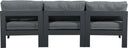 Nizuc - Outdoor Patio 3 Seat Armless Modular Sofa With Gray Frame