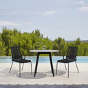3 Piece Round Dining Set With Two Chairs - Gray And Black
