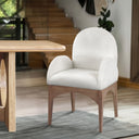 Waldorf - Chenille Dining Arm Chair With Natural Legs - Meridian Furniture - Arm Chairs - Elite Enclave Home