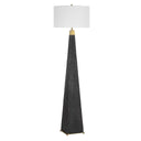 Lathey - Tapered Floor Lamp - Black - Uttermost - Floor Lamps- Elite Enclave Home
