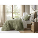100% Linen - Full/Queen Linen Garment Washed Quilt Set - Olive Green - Harbor House - Quilts & Shams - Elite Enclave Home